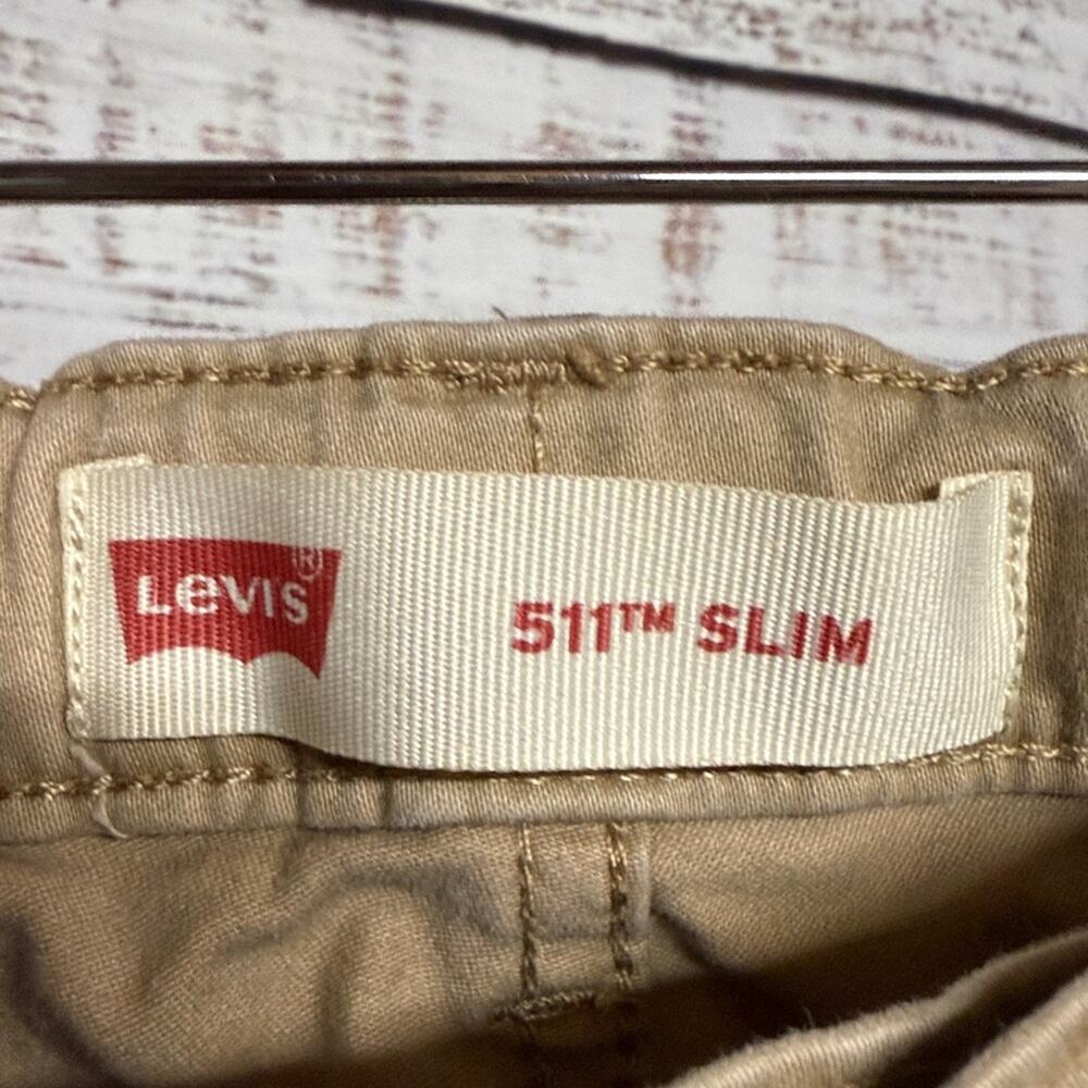 Levi's 511 Khaki Slim-Fit Sueded Twill Pants Jeans Boys - Picture 4 of 10